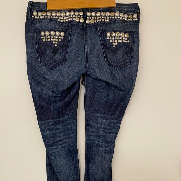 soft denim jeans with silver studs - Picture 1 of 6